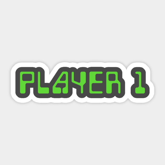 Player 1 Retro Video Game Sticker by Lyrical Parser